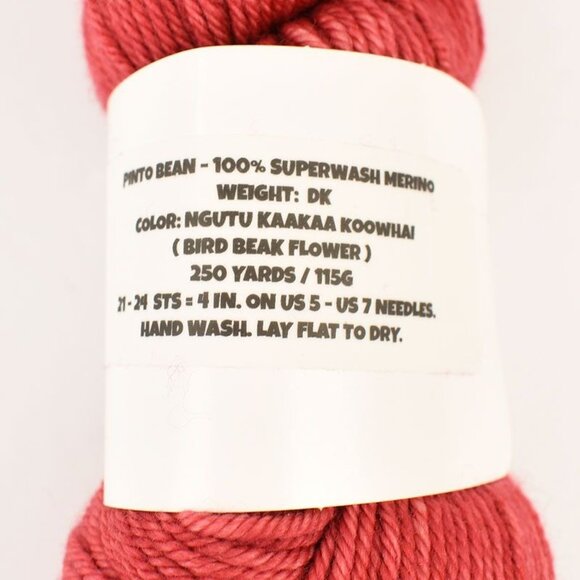 Lolobean Yarn Co Pinto Bean DK Weight Superwash Merino Bird Beak Flower Colorway - Picture 3 of 3